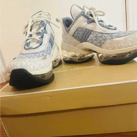 Michael Kors Women's Sneakers in Light Blue and Beige - Picture 12 of 14